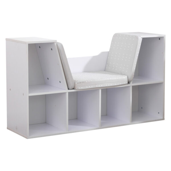 Kidkraft Wooden Bookcase With Reading Nook White