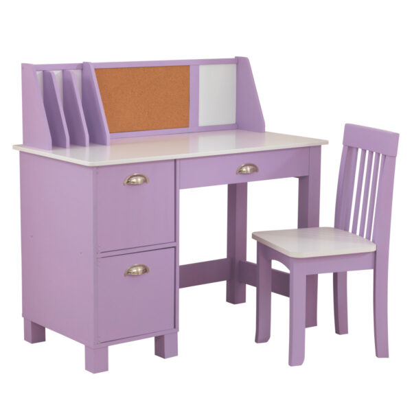 Kidkraft Wooden Study Desk With Chair - Lavender