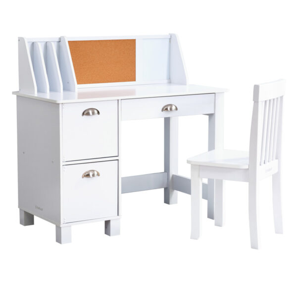 Kidkraft Wooden Study Desk With Chair - White