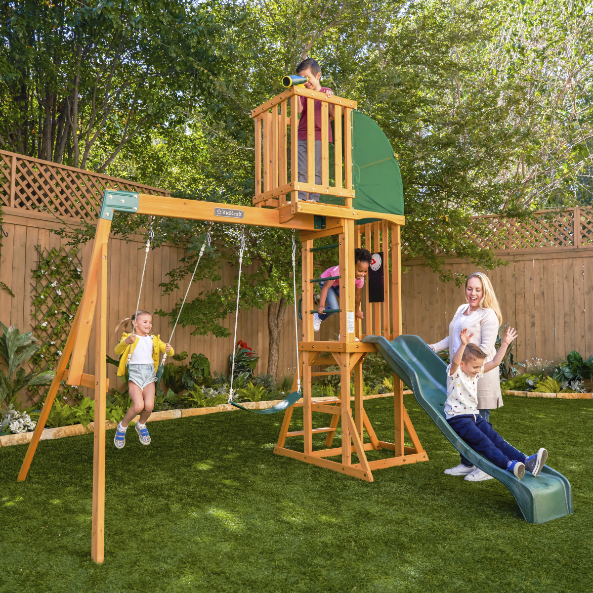 Kidkraft wooden hot sale swing set