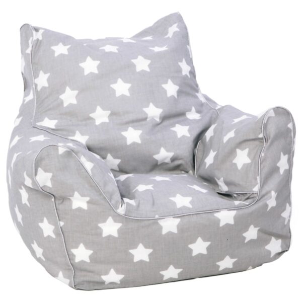 Delsit Bean Chair Grey With White Stars