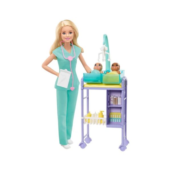 Barbie Baby Doctor Playset With Blonde Doll, 2 Infant Dolls, Toy Pieces - One Size
