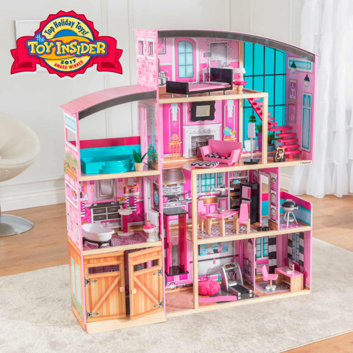 Kidkraft barbie dollhouse dream doll furniture hot sale girls playhouse play wooden house mansion