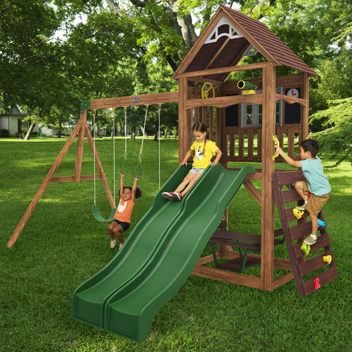 Kidkraft Lindale Wooden Outdoor Playset / Swingset - Toy Corner