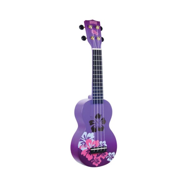 Mahalo Ukulele Hibiscus Purple Burst