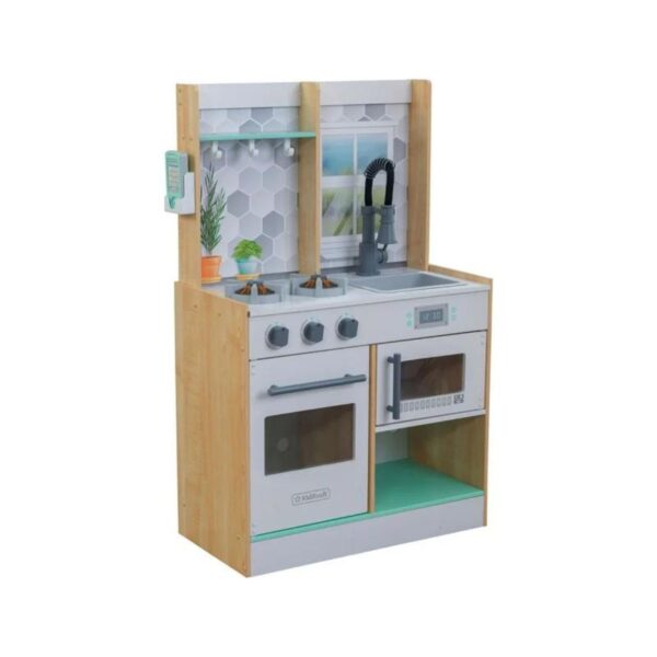 Kidkraft Let's Cook Wooden Play Kitchen - Natural Color