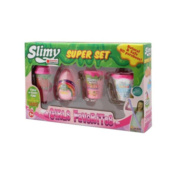 Slimy - Girls Favourites 4 Piece Collectable Set - Scented, Stretchy, Metallic and Fluffy Slime