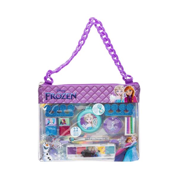 Townley Girl Disney Frozen Cosmetic Chain Bag with Lip, Nail and Hair Accessories