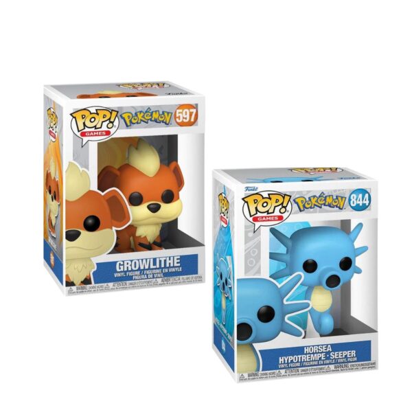 Funko Pop! Games: Pokemon – Growlithe (EMEA) and Horsea (EMEA) Bundle