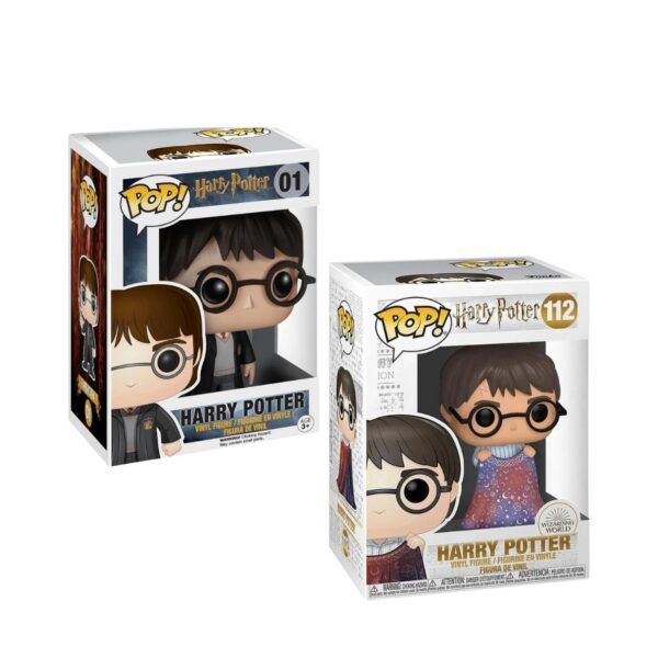 Funko Pop! Movies: Harry Potter and  Harry with Invisibility Cloak Bundle