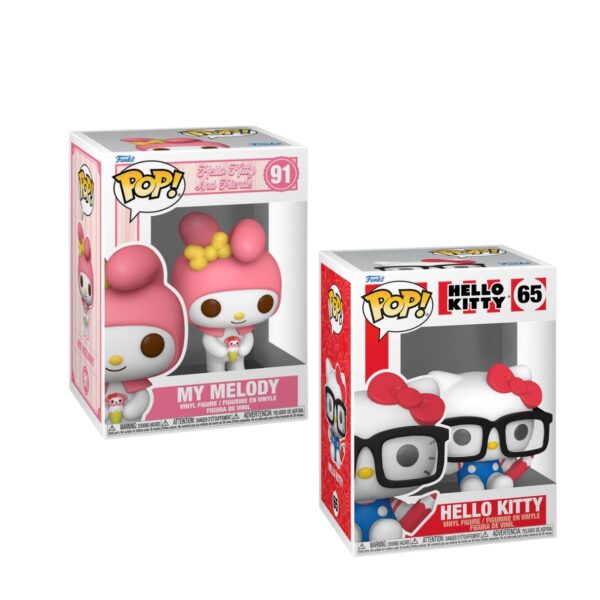 Funko Pop! Sanrio: Hello Kitty – My Melody with Ice Cream & Hello Kitty Nerd Bundle
