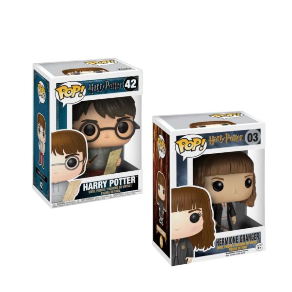 Funko Pop! Movies: Harry Potter S4 – Harry w/ Marauders Map 6 and Hermione Granger Bundle