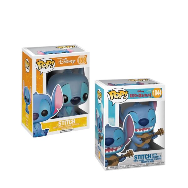 Funko Pop! Disney: Lilo & Stitch – Stitch seated and  Stitch with Ukulele Bundle