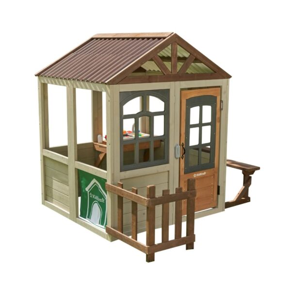 Kidkraft Pioneer Cottage Wooden Outdoor Playhouse