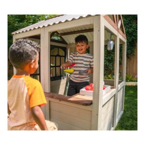 Kidkraft Pioneer Cottage Wooden Outdoor Playhouse Toy Corner