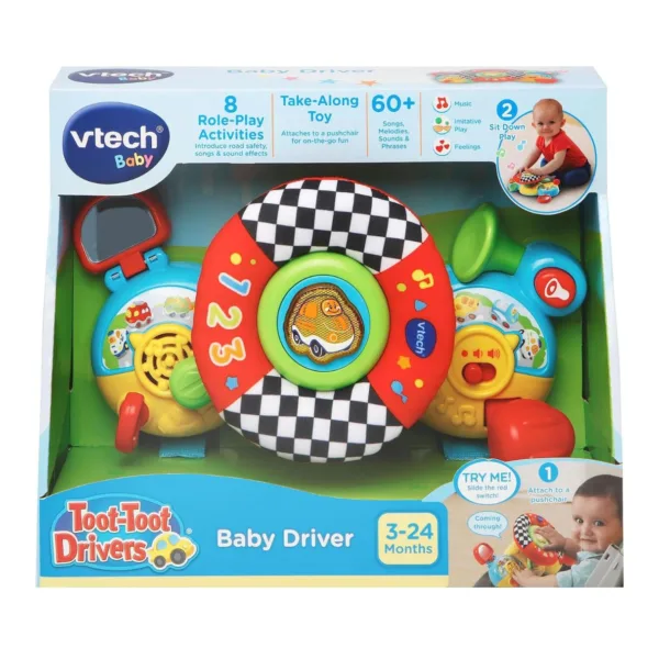 Vtech Toot Toot Drivers Baby Driver, Interactive Push chair Toy, Role-Play Toy with Sounds and Music, Toddler Toys Suitable for Baby Boys and Girls, Multicolor, 192503