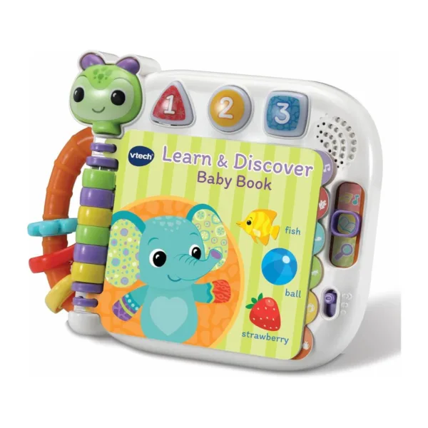 Vtech Learn and Discover Baby Book, Interactive Book with 3 Modes and 13 Wipe-Clean Pages, 574203