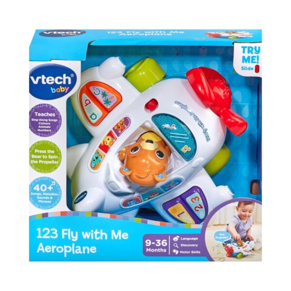 Vtech Baby 123 Fly with Me Aeroplane, Interactive Pull Along Toy 567903