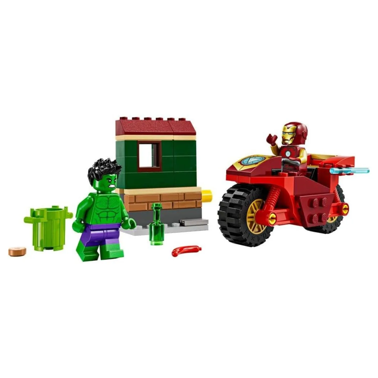 Lego Marvel Iron Man with Bike and The Hulk, 76287 - Image 2