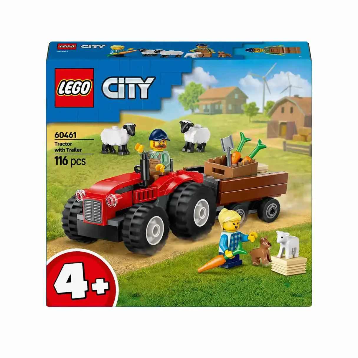 LEGO City Red Farm Tractor with Trailer & Sheep, 60461