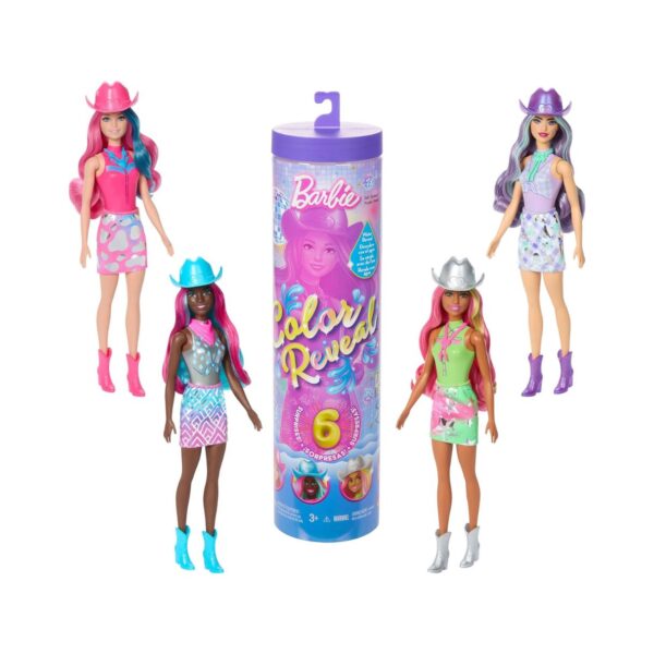 Barbie Color Reveal Disco Star SeriesAccessories with 6 Surprises, Disco Star Series with Metallic Shine & Color-Change Bodice (Styles May Vary) JCP01