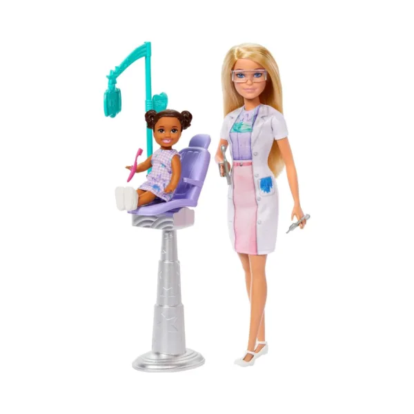 Barbie Dentist Doll With Blonde Fashion Doll, 1 Kid Doll, Medical Doctor Furniture & Accessories JCR74