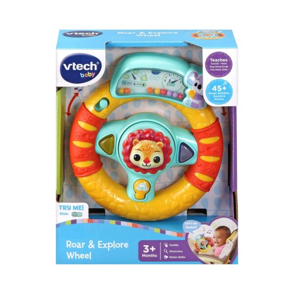 Vtech Baby Roar & Explore Wheel, Interactive Baby Toy With Phrases, Songs And Lights, Multicolor, 536603