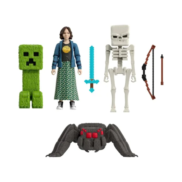Minecraft Story Set with 4 Action Figures & 3 Accessories ,