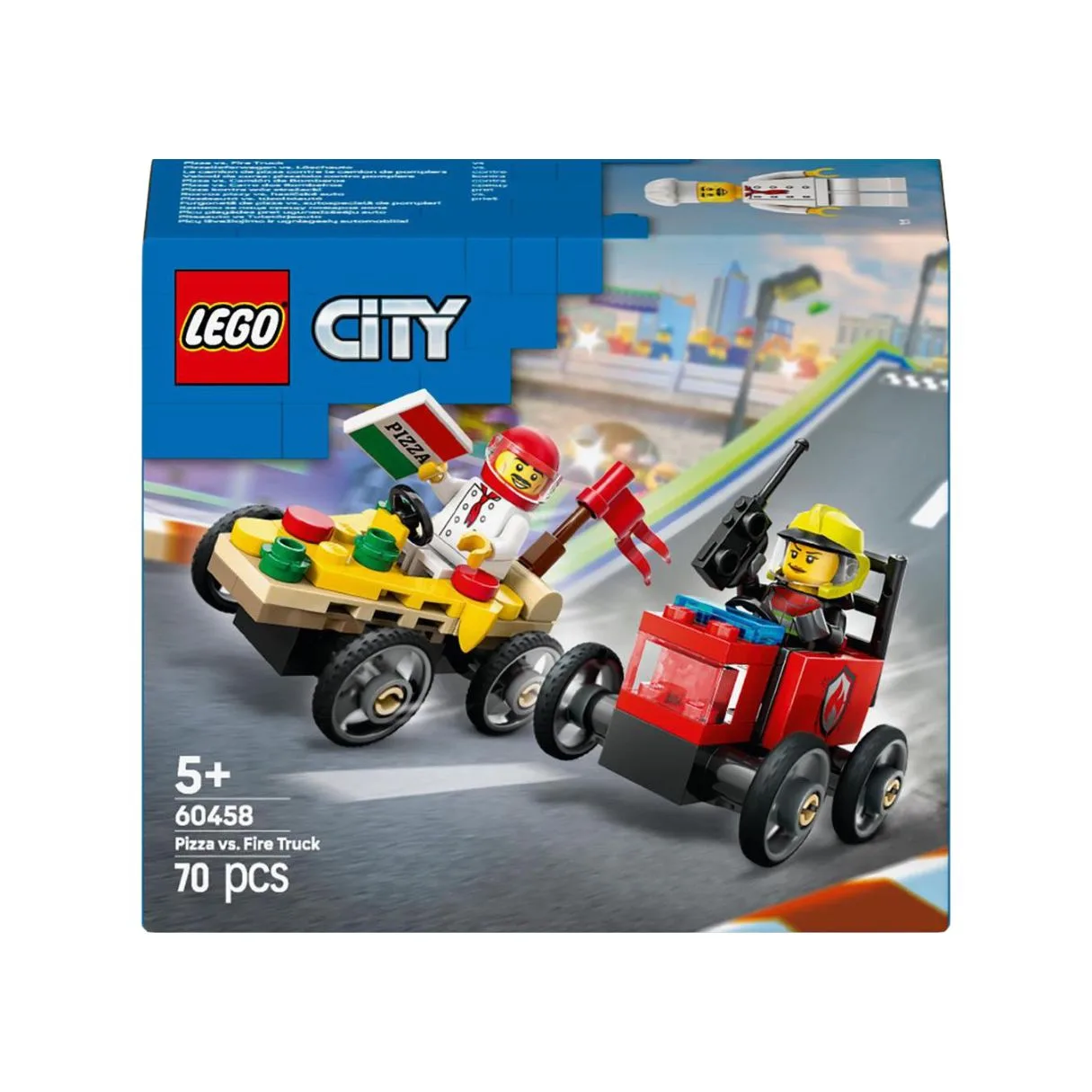 LEGO City Pizza vs. Fire Truck Race Car Pack, 60458