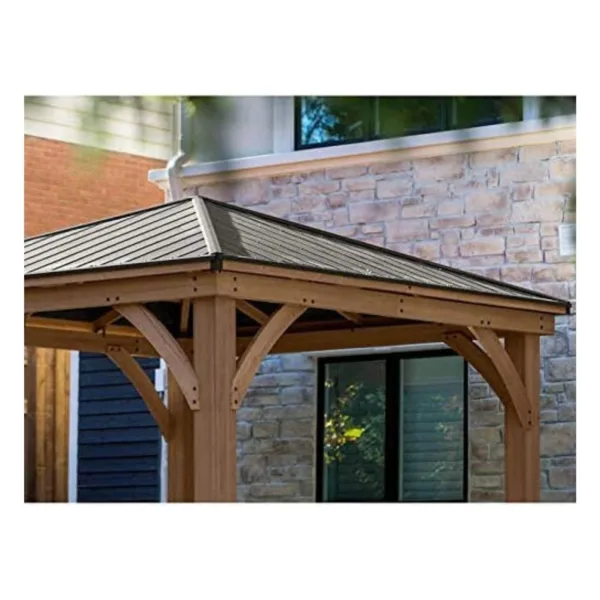 Yardistry 12×12 Wood Gazebo with Aluminum Roof, YP12811X