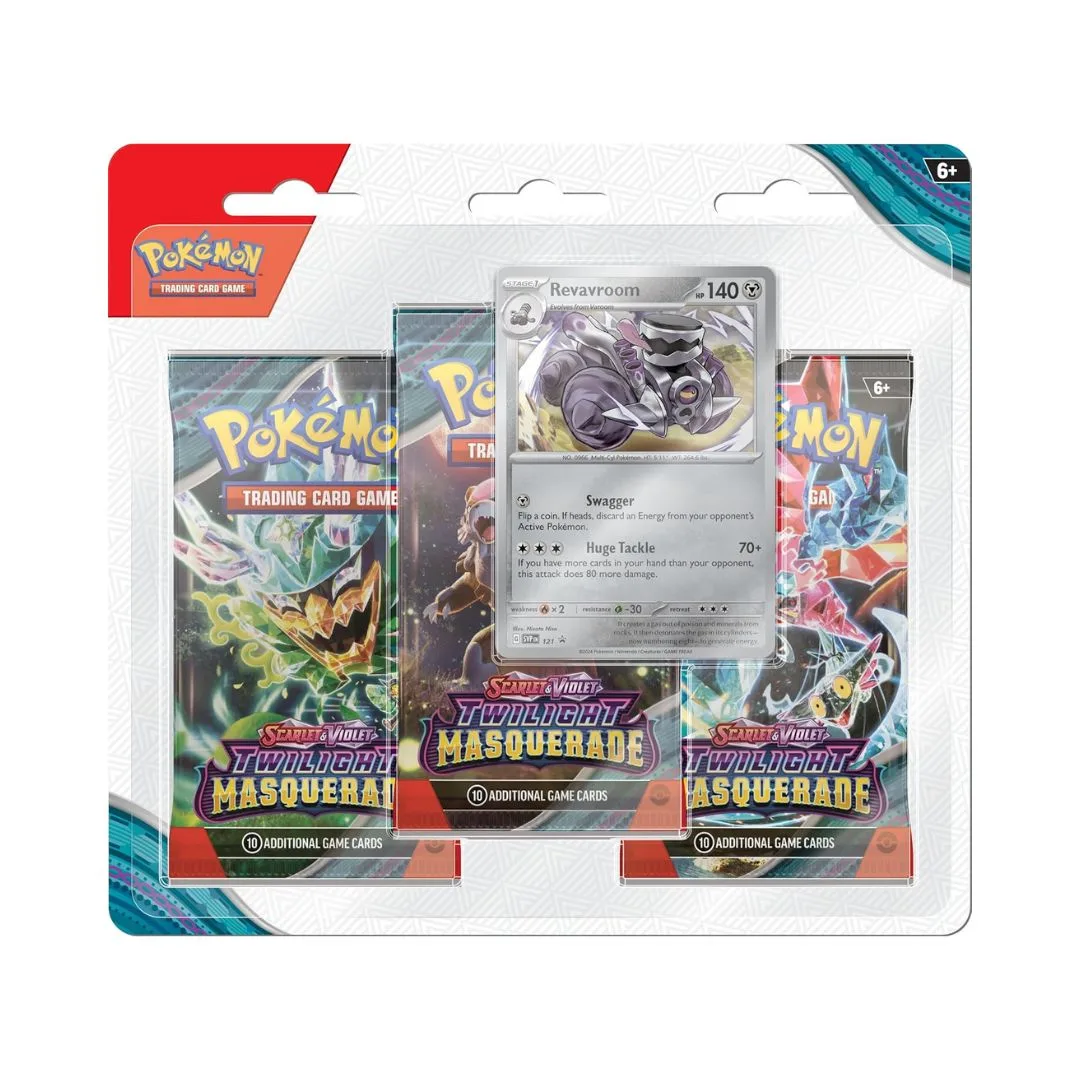 Pokemon Scarlet & Violet SV06- Twilight Masquerade 3 Pack Blister - Image 2