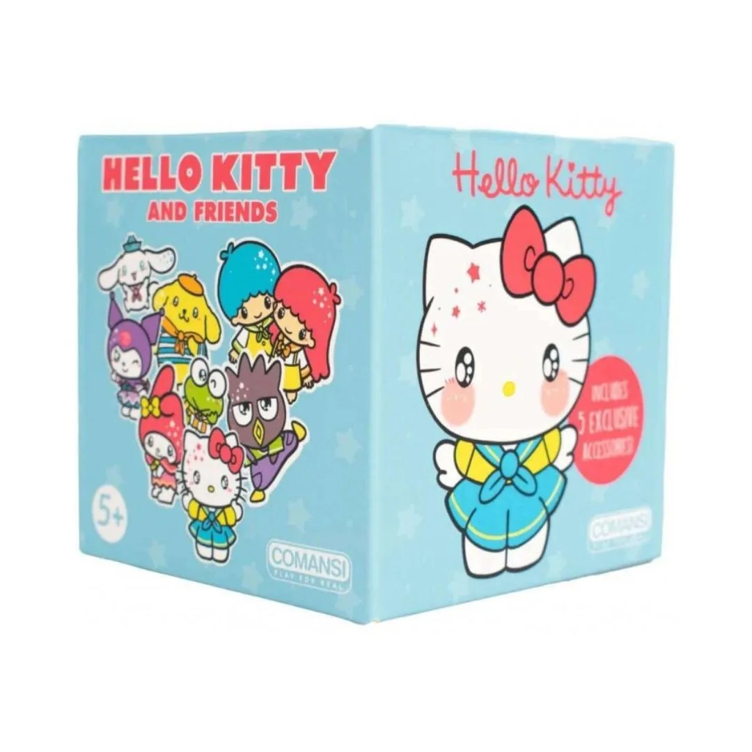 Kawaii figurine of Hello Kitty by Comansi, featuring her iconic bow and cheerful expression in a colorful design.