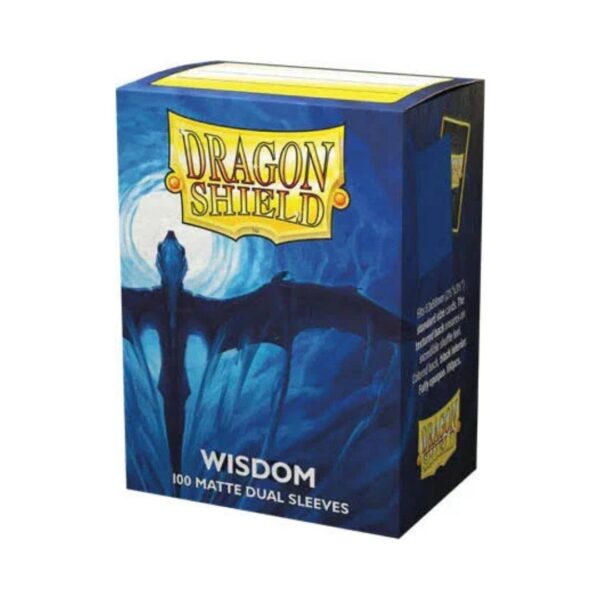 Dragon Shield Standard Sleeves in Dual Matte finish, 100-pack, featuring a design themed around wisdom.