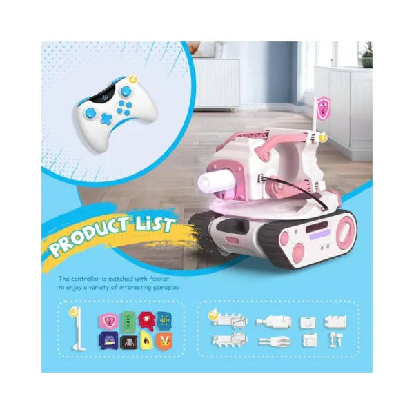 Energizer Lab Panxer + Maticontroller RC Battle Tank Compatible with Eilik Robots, Eilik Pink