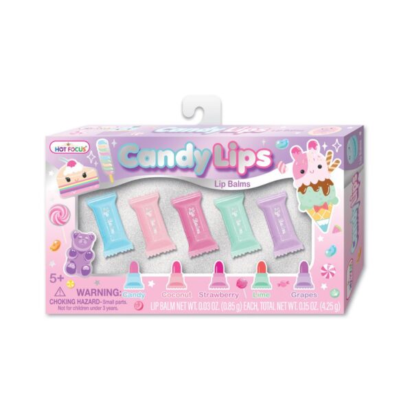 A close-up of vibrant, glossy candy-colored lips, showcasing a bold and playful makeup look