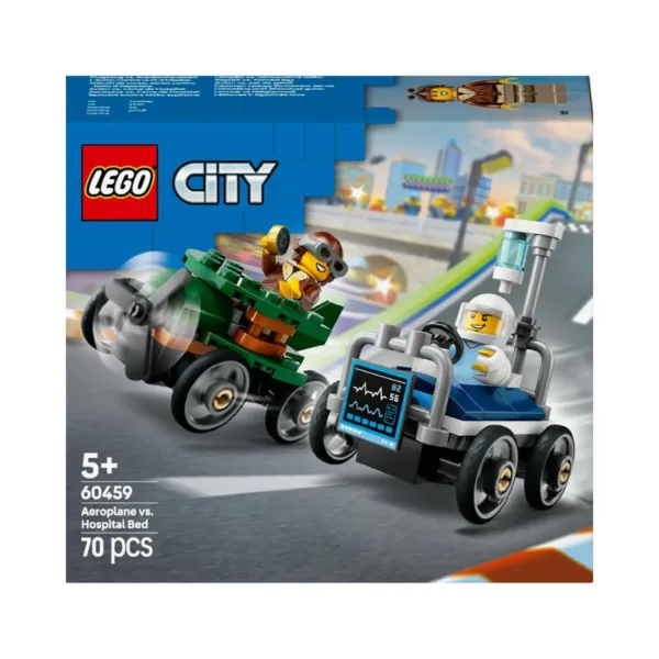 LEGO Airplane Vs. Hospital Bed Race Car – 60459