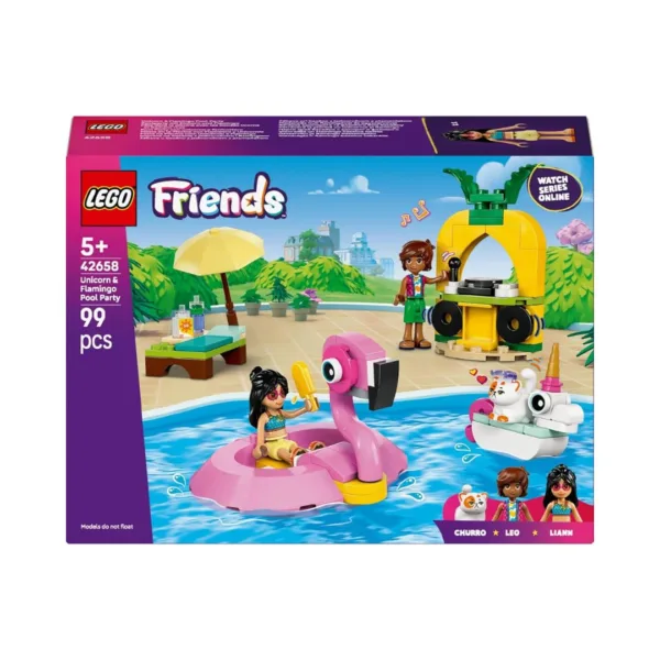 LEGO Friends Unicorn & Flamingo Pool Party – 42658