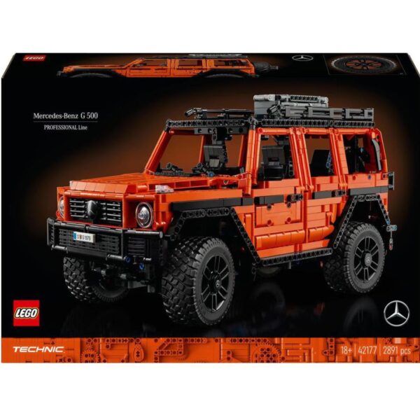 LEGO Technic model of a Ford Bronco SUV, showcasing intricate details and realistic features in a dynamic pose