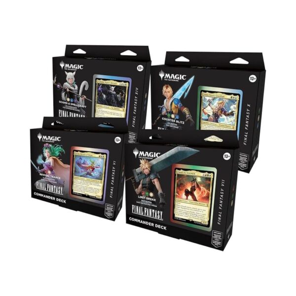 Final Fantasy Commander Deck Bundle featuring all four decks in a single package for tabletop gaming enthusiasts