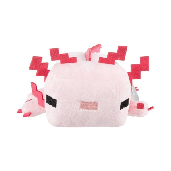 Plush toy of a Minecraft axolotl, featuring vibrant colors and a soft texture, perfect for fans of the game