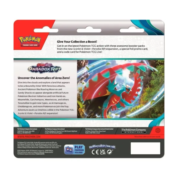 Pokemon TCG: Scarlet & Violet 4 – Paradox Rift 3pack Blisters Assortment, 187-85403