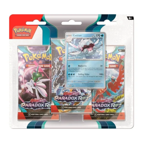 Pokemon TCG: Scarlet & Violet 4 – Paradox Rift 3pack Blisters Assortment, 187-85403