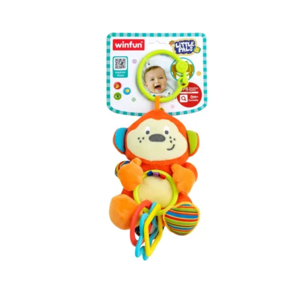 Winfun Cheeky Chimp Rattle with Rings, 000119