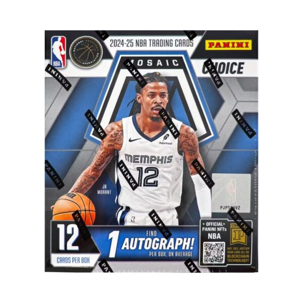 Panini 2024-25 Mosaic Basketball Choice Box featuring vibrant graphics and a sealed packaging design