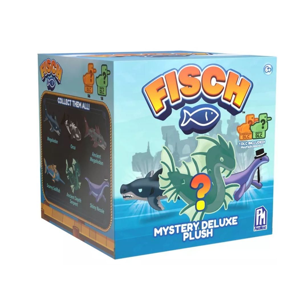 PhatMojo Fisch Mystery Deluxe Plush 8-inch Series 1 Assorted, MP5900 Assorted 8-inch plush toys from PhatMojo's Fisch Mystery Deluxe Series 1, featuring various colorful fish designs