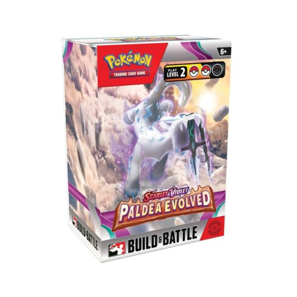Paldea Evolved Build & Battle Box for Pokémon TCG, featuring game cards and accessories for strategic gameplay
