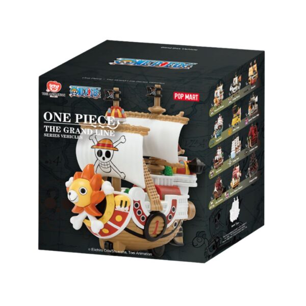 Pop Mart One Piece Grand Line Series featuring colorful vehicles inspired by the popular anime characters and adventures