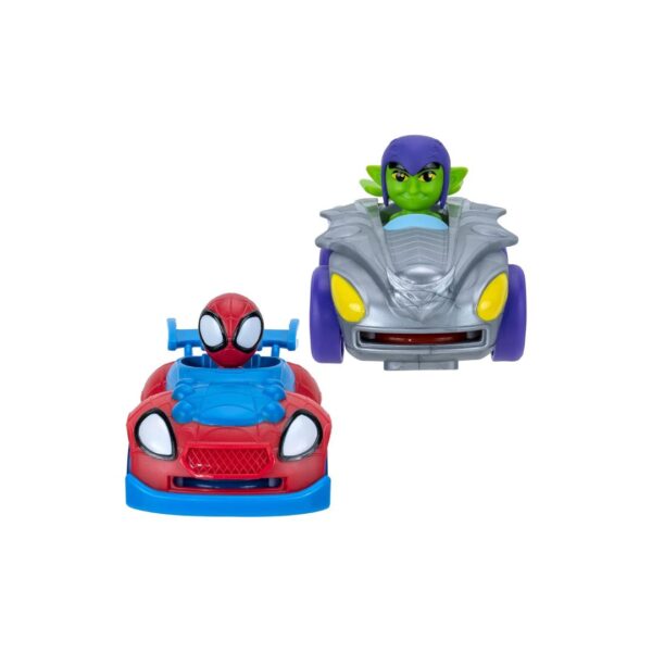Spidey N Friends 2-pack featuring Spidey and Goblin action figures, showcasing vibrant colors and dynamic poses