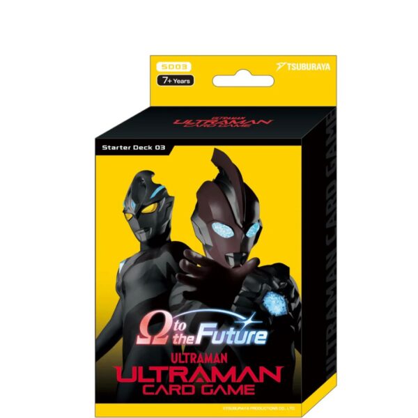 Ultraman Card Game: Omega to the Future - Starter Deck 03 featuring vibrant artwork and character designs on the packaging
