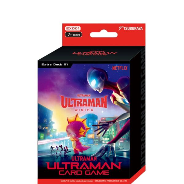 Ultraman Card Game Starter Deck featuring Ultraman Rising, showcasing vibrant artwork and character designs.